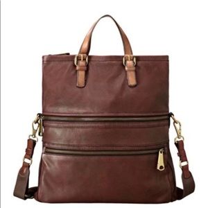 Leather Fossil Explorer Bag in Espresso